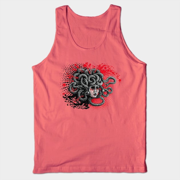 Self-Blinded Medusa Tank Top by Soul-Paralyzed Art